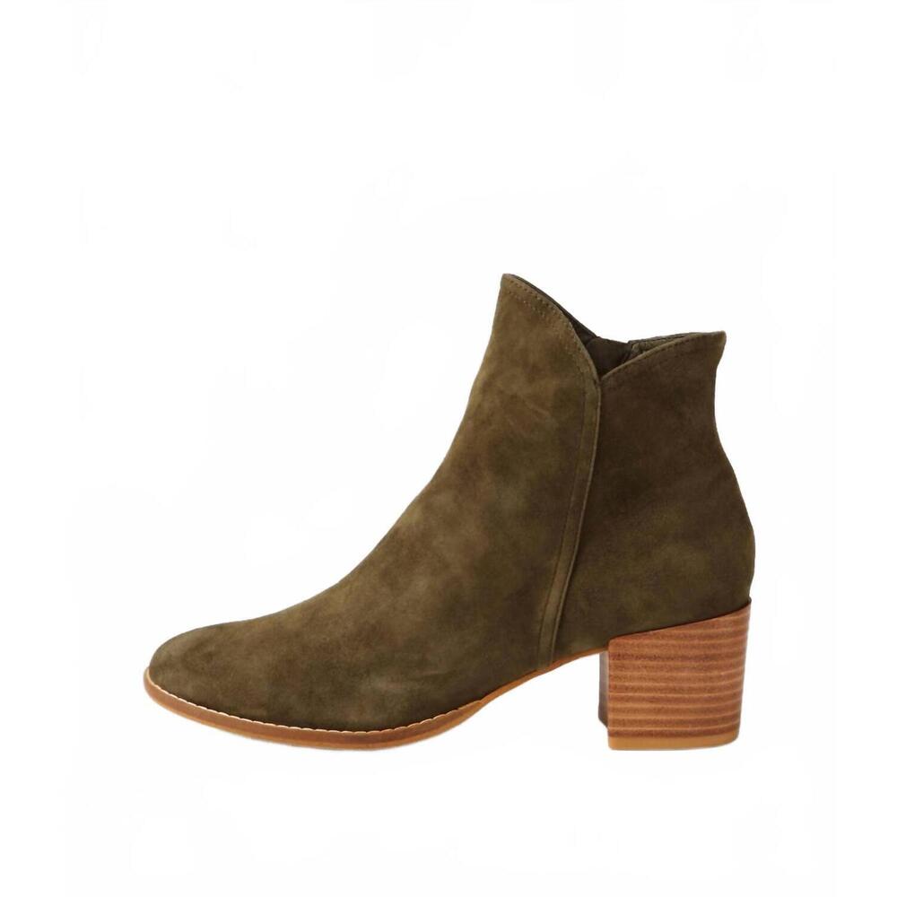 NEW DJANGO & JULIETTE women's mockas ankle boots in olive suede